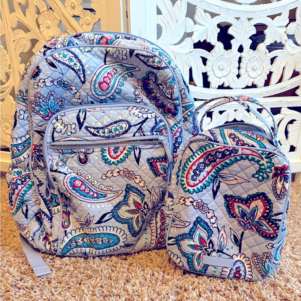 Vera Bradley large backpack and lunch bag.